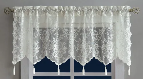 Miniatura 23 de Warm Home Designs Par de 2 paneles de cortina de encaje semitransparentes de color blanco de 54 pulgadas de ancho x 84 pulgadas de largo, cenefas