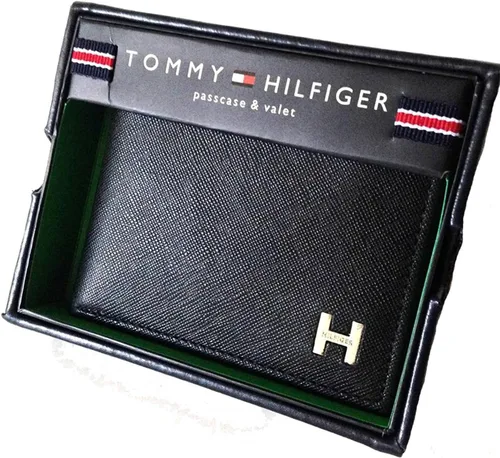 Miniatura 4 de Tommy Hilfiger Billetera Billetera Billfold de cuero para hombre con tarjeta de crédito (azul marino), Negro