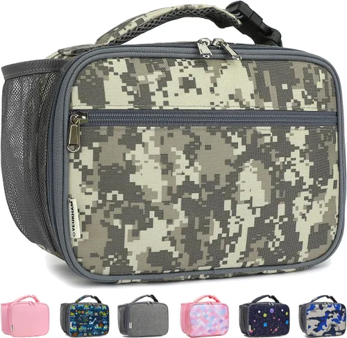 Miniatura 14 de GYEUKHAM Lonchera Aislada para la Escuela, Bolsas de Almuerzo Térmicas Reutilizables Duraderas Congelables para Niños Niñas Hombres Mujeres - azul