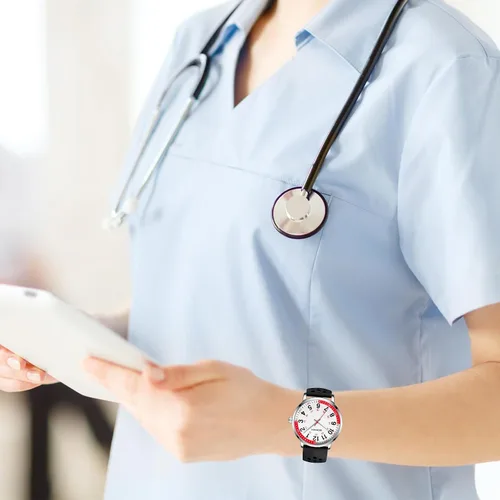Miniatura 6 de BOFAN Reloj de enfermera para profesionales médicos, estudiantes, médicos con esfera fácil de leer, segunda mano y 24 horas, banda de silicona suave