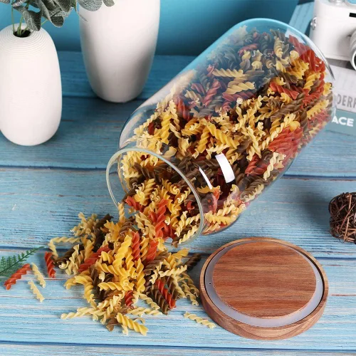 Miniatura 5 de LEAVES AND TREES Y Tarro de vidrio de 1 galón con tapa hermética y parte inferior antideslizante para almacenamiento de alimentos secos