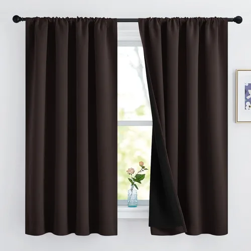 Miniatura 132 de NICETOWN Cortinas blancas 100% opacas, 2 capas gruesas completamente opacas con bolsillo para barra, cortinas aislantes térmicas para Blanco puro