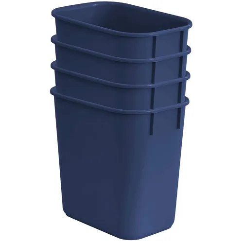 Miniatura 3 de Acrimet Papelera para escritorio, 3.25 galones, 13 cuartos de galón, 12 litros, basurero (plástico) (color azul) (juego de 4)