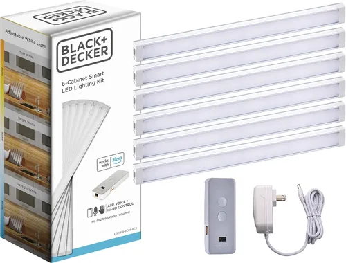 Miniatura 2 de BLACK+DECKER - Compatible con el kit de iluminación Alexa Smart para debajo del gabinete, LED ajustables, barra de 24 pulgadas, blanco, certificado