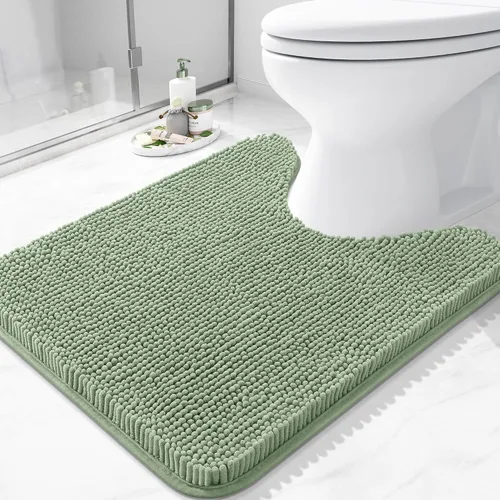 Miniatura 8 de Arotive Alfombras de baño de felpilla extrasuaves y absorbentes, de 24 x 16 pulgadas, lavables a máquina, parte trasera de goma antideslizante