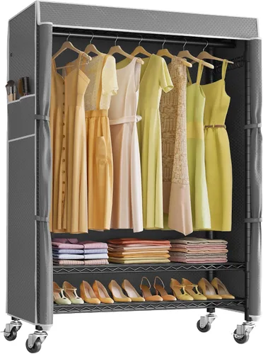 Miniatura 10 de VIPEK R3C Plus Perchero para Ropa - Perchero Rodante para Ropa con Ruedas con Seguro, Armario Portátil de Servicio Pesado con Estantes Ajustables