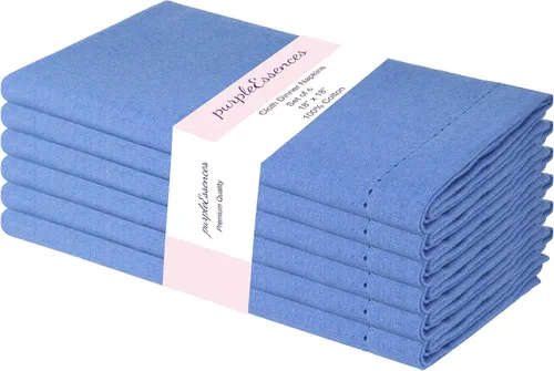 Miniatura 27 de PurpleEssences Juego de 6 servilletas de tela de vainica, 100% algodón, suaves, duraderas, lavables, ideales para bodas, Navidad, vacaciones