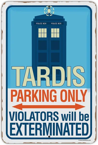 Letrero de metal – Tardis Parking Only – Letrero de metal duradero – Uso en interiores y exteriores – Es una gran decoración para el hogar y regalo