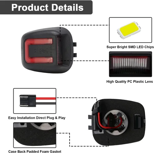 Miniatura 6 de Luces LED de matrícula compatibles con Frontier 2007-2019, para Titan/Xterra 2007-2015, Armada 2008-2015, para Equator 2009-2012 18 SMD 6500K luces