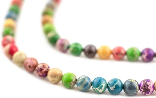 Miniatura 204 de The Bead Chest Cuentas de Jade Blanco Mate Redondas (8mm): Piedra Preciosa Orgánica Redonda Esférica de Energía con Poder de Sanación para Hacer