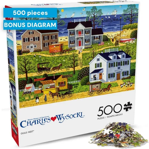 Buffalo Games - Rompecabezas de 500 piezas Charles Wysocki Gulls Nest para adultos - Rompecabezas desafiante perfecto para noches de juego - Nido de