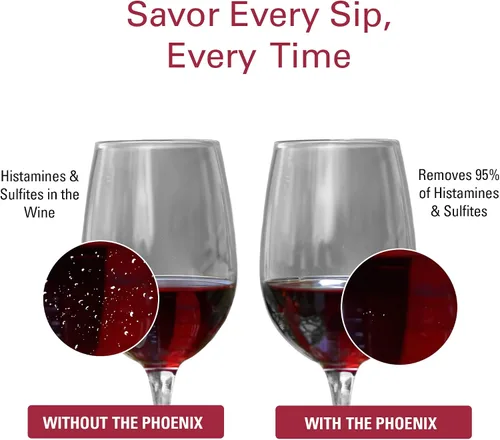 Miniatura 6 de PureWine Bio-Pods para purificador y aireador de vino, filtros de vino rojo y blanco para histaminas y sulfitos, ayuda a alergias y dolores