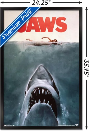 Miniatura 3 de Trends International Jaws - Póster de pared de una hoja, 22.375 x 34 pulgadas, versión con marco negro