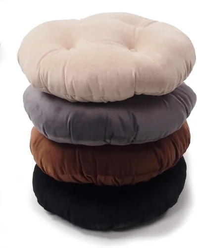 Miniatura 4 de Augld Cojín para taburete de bar, de terciopelo suave, acolchado, redondo, 12 pulgadas, terciopelo beige Velvet Beige