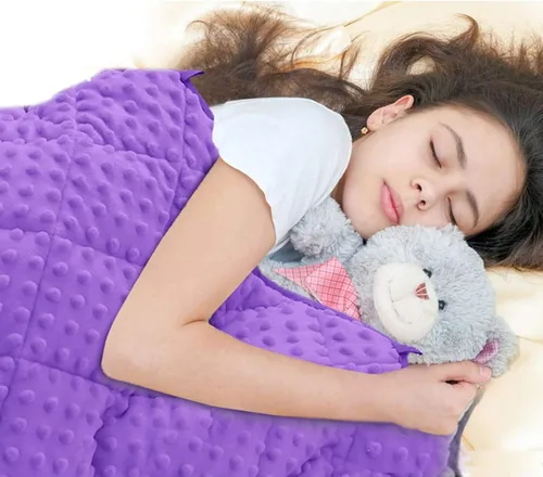 Miniatura 12 de MAXTID Manta con Peso para Niños de 3 Libras Mantas Pesadas Reversibles Negras 36"x48" Manta Cálida Hush Regalos Negro