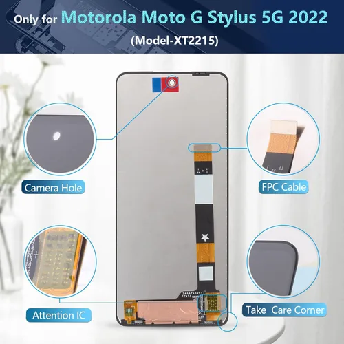 Miniatura 5 de Pantalla para Motorola Moto G Stylus 5G 2022 Reemplazo de pantalla para Motorola G Stylus 5G 2022 XT2215 XT2215-1 XT2215DL Pantalla LCD Pantalla
