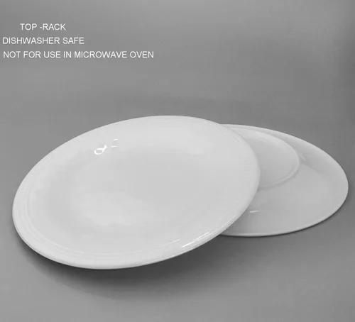 Miniatura 3 de KX-WARE Juego de 6 platos de melamina de 11 pulgadas para uso en interiores y exteriores, color blanco