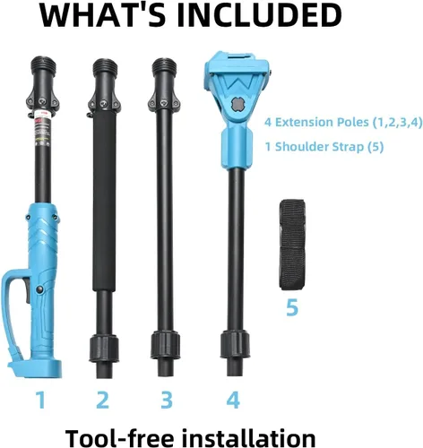 Miniatura 2 de solo sierra de poste extensible, correa de hombro (sin motosierra ni batería) Rotatable Pole14ft Max Reach, Tool-Free Installation, Compatible