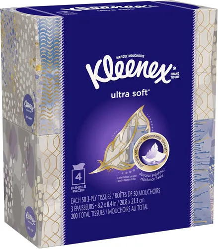 Miniatura 23 de Kleenex - Pañuelos faciales ultrasuaves, 8 cajas planas, 180 pañuelos por caja, 3 capas, el embalaje puede variar Blanco