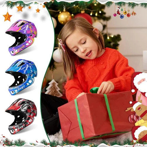 Miniatura 6 de EULANT Casco integral para niños con protector de barbilla, casco de bicicleta para niñas y niños de 6 años, se adapta a cabezas de 48 a 22.0 in