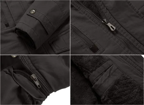 Miniatura 7 de CRYSULLY - Abrigo de invierno con capucha extraíble para hombre