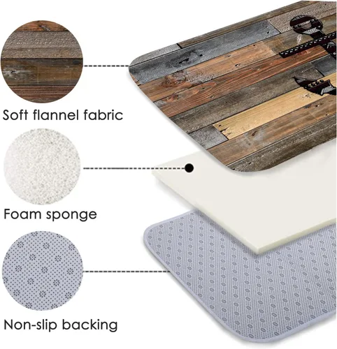Miniatura 2 de LYFANS Alfombras de baño de espuma de esponja absorbente suave para baño y cocina (71 x 24 pulgadas), tapete de franela antideslizante brillante