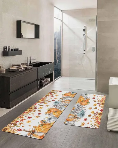 Miniatura 2 de Tapete de baño de otoño para bañera, antideslizante, de secado rápido y absorbente, de tierra de diatomeas, para fregadero de cocina, lavable