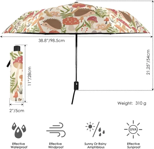 Miniatura 3 de ALAZA Eiffel Tower Paris Travel Umbrella Automatic Folding Sun Umbrella Windproof Uv Protection Compact Sun Rain Umbrella