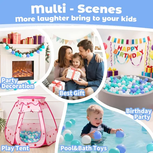 Miniatura 7 de Ball Pit Balls for Toddlers: 50 100 200 Colorful Non-Toxic Balls with BPA-Free, Phthalate-Free, Crush-Resistant Polyethylene Plastic, 2.2 Inches