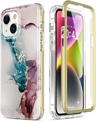 Miniatura 9 de Esdot Funda para iPhone 14 con Protector de Pantalla Integrado, Funda Resistente de Grado Militar con Diseños de Moda para Mujeres y Niñas, Funda
