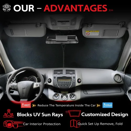 Miniatura 3 de KAYZT Parasol para parabrisas para Honda Civic 2022-2025 11.ª generación, parasol plegable para ventana delantera, accesorios de ajuste personalizado