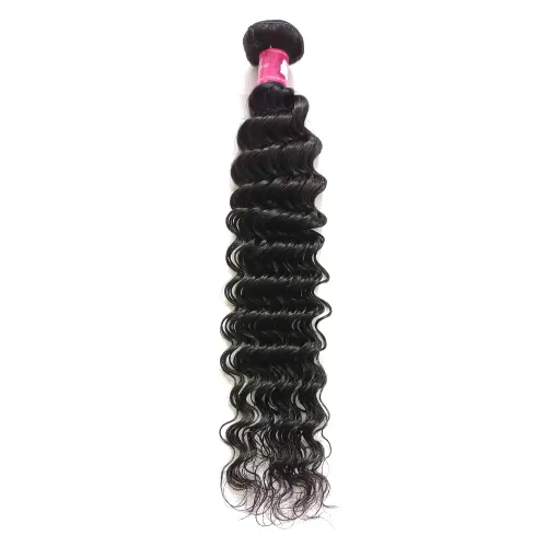 Miniatura 15 de Deep Curly Hair Bundle Brazillian Virgin Hair Weft Supplier 1pcs 12 Inch 1B Black 100g Soft Remy Hair Bundles