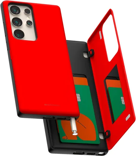 Miniatura 34 de GOOSPERY Funda tipo cartera para Samsung Galaxy S22 Ultra, [tarjetero] parachoques magnético de puerta con cierre automático, cubierta protectora