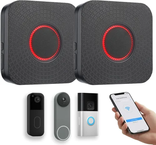Timbre inalámbrico inteligente Wi-Fi para anillo, parpadeo, Google Nest, fácil configuración, no necesita cableado, sin límites de alcance, 5