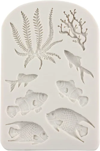 Miniatura 3 de Molde de silicona para fondant, diseño de algas marinas, pescado de mar, coral, para decoración de tartas, decoración de cupcakes, caramelo y goma