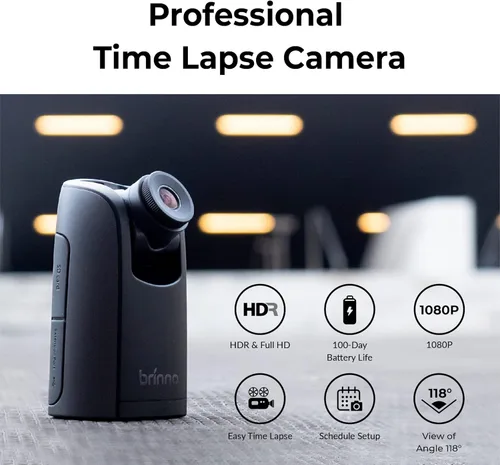 Miniatura 7 de Brinno Cámara Time Lapse TLC300, cámara Timelapse 2023 para construcción en exteriores y uso en interiores, HDR profesional FHD1080P con pantalla