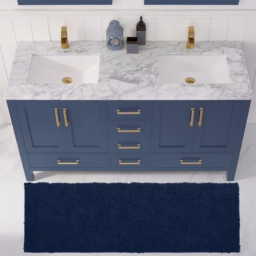 Miniatura 35 de LuxUrux Tapete de microfibra afelpada, de felpilla extrasuave, pelo largo de 1 pulgada, muy absorbente, para baño o ducha, lavar y secar a máquina