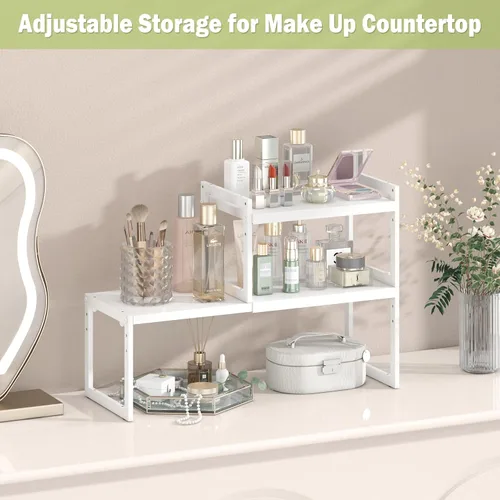 Miniatura 7 de DOLALIKE Organizador de Encimera de Cocina Expandible, Organizadores de Estantes de Gabinete Apilables, Estante de Especias que Ahorra Espacio