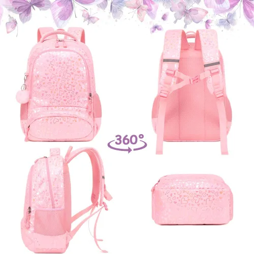 Miniatura 54 de Juego de mochila para niñas y adolescentes, mochila escolar para niños con bolsa para el almuerzo, estuche para lápices, mochilas escolares