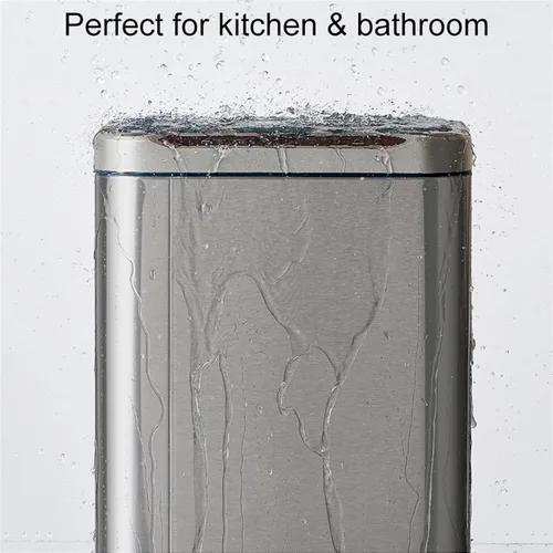 Miniatura 5 de BONAD Basurero de cocina de 13 litros de gran capacidad, inteligente para cocina, de acero inoxidable, sensor automático, cubo de basura