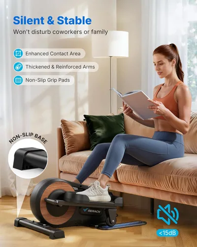 Miniatura 5 de Sitting Under Desk Elliptical Machine, Leg Exerciser While Sitting for Seniors, Seated Pedal Exerciser, Quiet & Portable Pedal Exerciser with 8