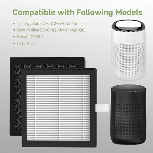 Miniatura 2 de Paquete de 4 filtros de repuesto de carbón activado DH02 3 en 1 compatibles con deshumidificador Tenergy Sorbi DH02 2 en 1 (33.8 fl oz), Afloia AQ8