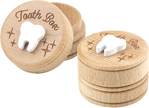 Miniatura 9 de Caja de madera de hadas de dientes caídos, caja de almacenamiento de recuerdos para niños y niñas, lindo soporte para dientes perdidos (1 pieza)