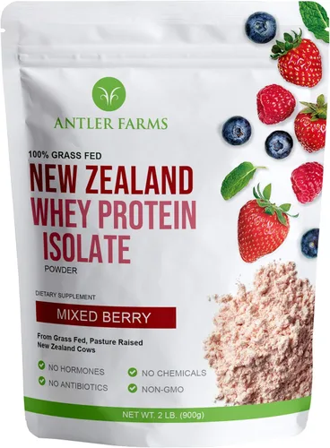 Miniatura 6 de Antler Farms - Aislado de Proteína de Suero de Nueva Zelanda 100% Alimentado con Pasto, Sabor a Chocolate con Mantequilla de Maní, 2 libras - Puro