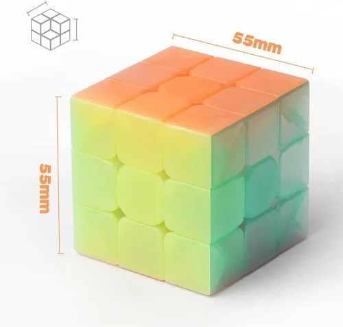 Miniatura 2 de D-FantiX QY Toys Warrior W 3 x 3 Cubo de velocidad de rompecabezas de gelatina, cubo mágico de rompecabezas 3 x 3 x 3 transparente de color pastel