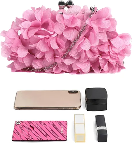 Miniatura 5 de Buddy - Bolso de mano de satén suave para mujer, con forma de rosa, para boda, fiesta