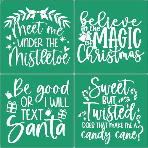 Miniatura 8 de JAJADO JAAJDO - Plantillas de pantalla de seda para árbol de Navidad, adornos de campanas de Navidad, plantillas de serigrafía para decoraciones