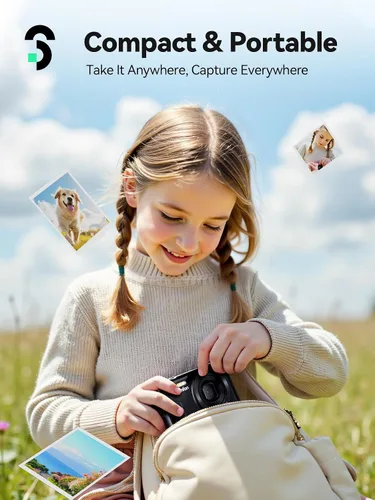 Miniatura 7 de Cámara digital SOOMFON - Cámaras para niños Max 72MP de punto y disparo con zoom 16X, tarjeta TF de 32G, 2 baterías y lector de tarjetas, cámara