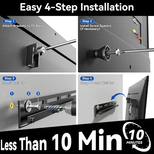 Miniatura 5 de Auoace Soporte de TV pequeño para televisores de 12 a 55 pulgadas, soporte universal de TV de perfil bajo de 1.1 pulgadas, hasta 100 libras, se