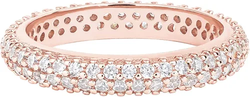 Miniatura 3 de PAVOI 14K Gold Plated Cubic Zirconia Double Row Eternity Band for Women